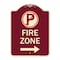 Signmission Fire Zone No Parking and Right Arrow Heavy-Gauge Aluminum Sign, 24" x 18", BU-1824-23973 A-DES-BU-1824-23973 - alternate 1